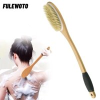 Bàn chải chà lưng FILEWOTO, Bàn chải tắm Massage bằng gỗ, Sử dụng ướt hoặc khô Tay cầm dài Tẩy tế bào chết da Bàn chải tắm toàn thân dành cho nam nữ