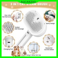 Bàn chải chải chải lông thú cưng AQUARZOO có vòi phun - Lược Massage & phun sương điện 3 trong 1 dành cho mèo / chó, Bàn chải làm sạch tóc cho thú cưng có chức năng hơi nước, Lược chống rụng lông hiệu quả
