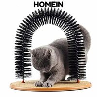 Bàn chải chải chải lông vòm mèo HOMEIN, Bài chà xát nặng Cat Self Groomer, có đế trải thảm Cat Arch Face Scratcher Chó nhỏ