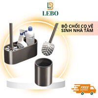 Bàn chải cọ vệ sinh bồn cầu Bộ chổi cọ toilet LEBO đa năng chất liệu nhôm cao cấp không gỉ