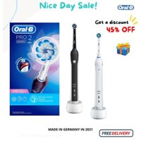 Bàn Chải Đánh Răng Bằng Điện Oral B Pro 2 2000 Đầu Sensitive Có Cảm Ứng Nướu Tự Động Hàng Đức Năm 20201
