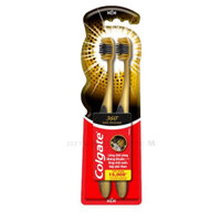 Bàn Chải Đánh Răng Colgate 360 Charcoal Gold Siêu Mềm Bộ 2 Cái