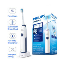 Bàn chải đánh răng điện chất lượng Philips Sonic HX3226 có thể sạc lại Hẹn giờ thông minh không thấm nước cho người lớn - Blue White