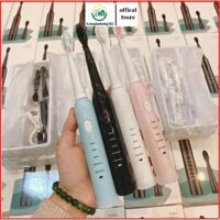 Bàn chải đánh răng điện sóng âm tự động 6 chế độ sạc USB nhanh cho người lớ và trẻ em MÃ KHC02219