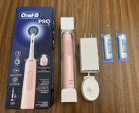 BÀN CHẢI ĐÁNH RĂNG ORAL B PRO SERIES 3 MÀU HỒNG KÈM 2 ĐẦU BÀN CHẢI