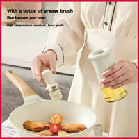 Bàn chải dầu kèm chai, chai dầu thủy tinh tích hợp chịu nhiệt độ cao, bàn chải silicone gia đình, bàn chải đặc biệt BBQ, dụng cụ làm bánh kếp nhà bếp