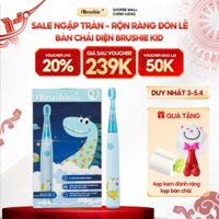Bàn chải điện Brushie Kidss đầu lông bàn chải mềm mượt, 3 chế độ làm sạch răng hiệu quả