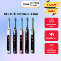 Bàn chải điện đa năng thông minh TOOTHIE động cơ từ tính 5 chế độ chăm sóc răng tặng kèm 4 đầu chải và cáp sạc BCD03