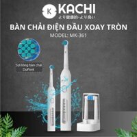 Bàn chải điện đầu xoay tròn Kachi MK361 kèm đế sạc không dây và 2 đầu bàn chải - Bàn chải điện