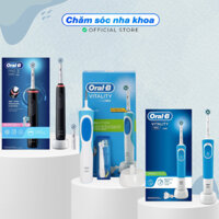 Bàn chải điện Oral B D100, D12, Pro 3000, Pro 4000 xanh dương làm sạch răng, hạn chế viêm nướu