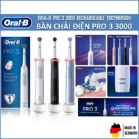 Bàn Chải Điện Oral-B Pro 3 3000 - Cảm Biến Lực 360 Độ Sạc Đầy Dùng 14 Ngày Hẹn Giờ Pro-Timer 3 Chế Độ Chải Răng [Made in Germany]