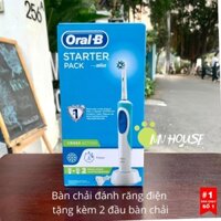 Bàn chải điện Oral b pro Starter Pack Braun vệ sinh răng miệng tặng 2 đầu bàn chải điện sensitive, cross action,phụ kiện