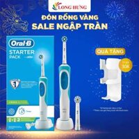 Bàn chải điện Oral-B Vitality Starter Pack CrossAction (1 đầu Sensitive,1 đầu Crossaction) - Tính năng hẹn giờ 2 phút