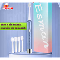Bàn Chải Điện Thông Minh 6 Chế Độ MitsuEvo Thêm 4 Đầu Chải Lông Siêu Mềm Mịn + Tặng củ sạc