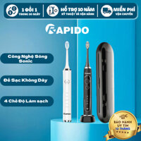 Bàn Chải Điện Thông Minh Rapido RST-15CW ,Chống Nước,Làm Sạch Bằng Sóng Siêu Âm 5 Chế Độ