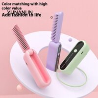Bàn chải duỗi tóc YUNAUN, 9 điều chỉnh nhiệt độ Máy duỗi tóc Mini không dây, Lược duỗi thẳng chất lượng cao Máy duỗi tóc có thể sạc lại 2 trong 1 dành cho nữ