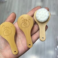 Bàn chải làm sạch đa năng dễ thương cho quả óc chó, gạo King Kong, bàn chải sáng, bàn chải khắc đá tre