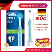 Bàn Chải Máy Đánh Răng Điện Oral-B Pro 1 700 Chính Hãng, Nhập Khẩu Từ Đức, Pin Dùng 7 Ngày [Bảo Hành 6 Tháng]
