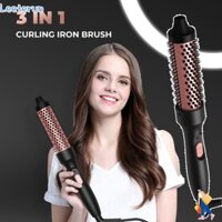 Bàn chải nhiệt điện LEETERUN, Bàn chải sắt uốn nóng 3 trong 1 xoăn và thẳng, Bàn chải tròn 32mm nóng siêu nhẹ và dễ dàng xử lý Bàn chải bốc hơi Lược uốn tóc tại nhà