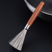 Bàn chải nồi bằng thép không gỉ 304, bàn chải rửa bát có tay cầm gỗ treo, dụng cụ làm sạch nồi, bàn chải dây thép khử nhiễm mạnh cho gia đình