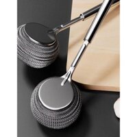 Bàn chải nồi chuyên dụng cho nhà bếp, máy rửa nồi, công cụ làm sạch nồi, không làm hỏng nồi, bóng thép không gỉ, bàn chải rửa bát tay cầm dài