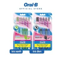 Bàn chải Oral-B tinh chất Trà Xanh/ Trà Đen vỉ 5 cây:Trà Xanh
