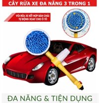 Bàn chải rửa xe áp lực nước tự động xoay 360 độ tạo bọt đáng bóng sơn xe 120cm