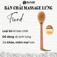 Bàn chải tắm khô massage lưng, toàn thân Fiord, bàn chải mát xa lưng làm từ gỗ sồi cao cấp - Hanari