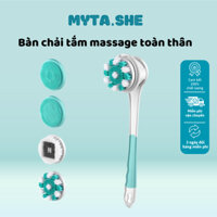 Bàn chải tắm sạc điện massage toàn thân an toàn phiên bản mới 5 đầu cọ Silicone cao cấp massage thư giãn