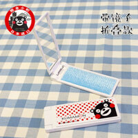 Bàn chải tẩy lông mini cầm tay có gương Kumamon, loại bỏ bụi lông dính nhỏ gọn, nhập khẩu từ Nhật Bản.