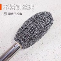 Bàn chải thép không gỉ tay cầm dài mới với tay cầm, bàn chải thép len cho bồn cầu, rửa nồi, bát đĩa, chai lọ và dọn dẹp nhà bếp