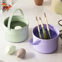 Bàn chải trang điểm Bát làm sạch 3 trong 1 Bàn chải trang điểm bằng silicon Bát làm sạch Bàn chải trang điểm Dụng cụ làm sạch Dụng cụ tổ chức oyZYT