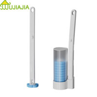 Bàn chải vệ sinh dùng một lần treo tường JUJIAJIA có thiết kế bề mặt đầu bàn chải không có góc chết để làm sạch chổi quét nhà tắm