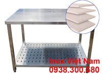 Bàn Chặt Inox 2 Tầng Có Lót Cemboard Tăng Cứng Chống Ồn BAI-19