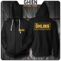 BÁN CHẠY Áo Khoác Biker Ohlins Nam Nữ Chất liệu Nỉ Thu Đông (60-90kg) / có size cho trẻ em