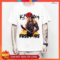 BÁN CHẠY - Áo thun in hình Free Fire Hayato cầm Katana Kiếm Nhật