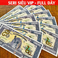 [BÁN CHẠY] Bộ 13 Tờ Seri Đẹp, có tờ FULL 9 , Tiền Lì xì độc 1 Triệu Mỹ hình Rắn mạ vàng sang chảnh, có bảo an