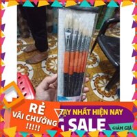 [BÁN CHẠY]  Bộ cọ vẽ, bút vẽ lông lợn trắng dài 6 cây cao cấp
