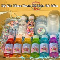[BÁN CHẠY] Bộ Kit làm Clear Slime Cầu Vồng 32 Món - Kit làm Slime Trong Suốt Đủ Màu (Có hướng dẫn đầy đủ)