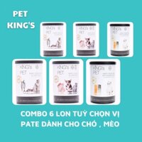 [BÁN CHẠY] [Comb 6 lon Pate] King's Pet siêu dinh dưỡng dành cho Chó Mèo ( Hỗn Hợp Gà ,Hỗn Hợp Cá , Cá Hồi , Giò Heo)