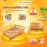 [BÁN CHẠY] Ghế sofa giường tre thông minh ROYALDECORHN giường gấp gọn làm ghế chất liệu tre, giường tre bà đẻ tiện lợi