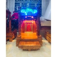 BÁN CHẠY HÀNG ĐẸP- Bàn thờ ông địa thần tài gỗ xoan đào cột trụ đèn chớp sơn bóng mịn Gỗ trang trí nhà