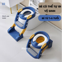 [Bán chạy] Nắp thu nhỏ bồn cầu LUCY KID, thang bô gấp gọn, bô vệ sinh cho bé 2IN1 có tay vịn, gấp gọn hàng, dễ vệ sinh