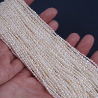 Bán chạy ngọc trai gạo trắng 2-2,5mm ngọc trai nước ngọt tự nhiên đích thực