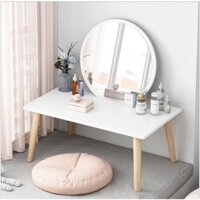 {Bán chạy nhất }Bàn trang điểm phong cách Bắc Âu màu trắng ngồi thấp nhỏ gon, sang trọng FIN-117.01
