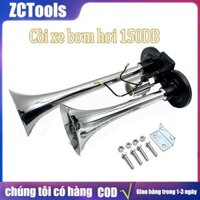 Bán chạy nhất máy bơm không khí còi xe 150DB đôi ống hợp kim kẽm còi hơi xe tải lớn còi còi hơi