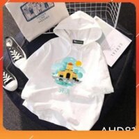 BÁN CHẠY -  thêm size đại từ S đến 4XL AHD81 Áo thun teen nam nữ HOODIE TAY LỠ CÓ NÓN hình Sài Gòn