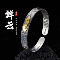 Bán Chạy Vòng Tay Bạc Nezha Tốt Lành Đám Mây Vòng Tay Nam Retro Handmade Mở Vòng Tay Bạc