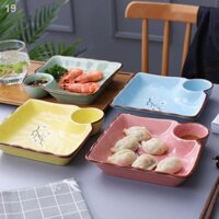 【bán chạy】✎Đĩa bánh bao lớn với dấm sushi gốm sứ đa chức năng tôm sáng tạo vách ngăn ăn tại nhà