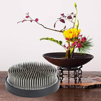 Bàn chông cắm hoa Kenzan cắm hoa Ikebana hình tròn bằng thép không rỉ (cỡ 102mm nặng 1kg)